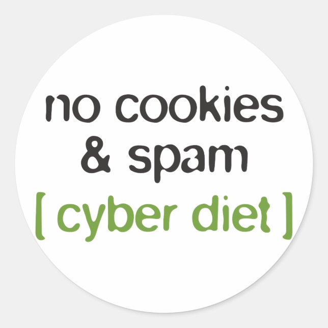 Adesivo Cyber Diet - Sem cookies e spam (Frente)