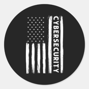 Adesivo Cybersecurity American Flag Cyber Security Special