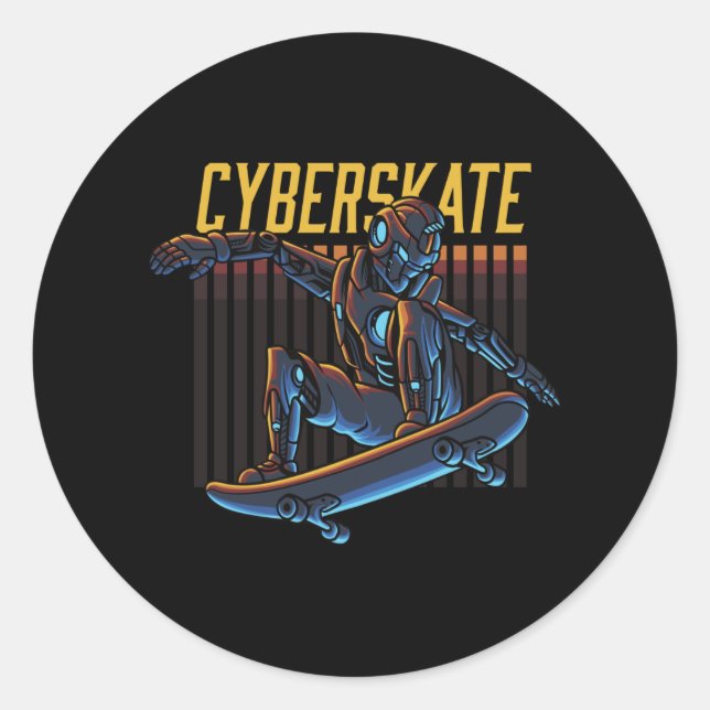 Adesivo Cyberskate Robot Skater (Frente)