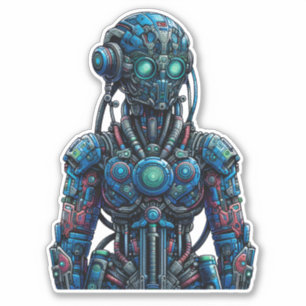 Adesivo Cyborg Robot Sticker Mecânico Futuro