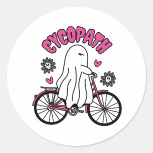 Adesivo Cycopath Halloween Ghost em Bicicleta Rosa