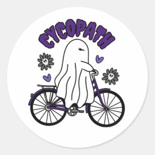Adesivo Cycopath Halloween Ghost em Bicicleta Roxa