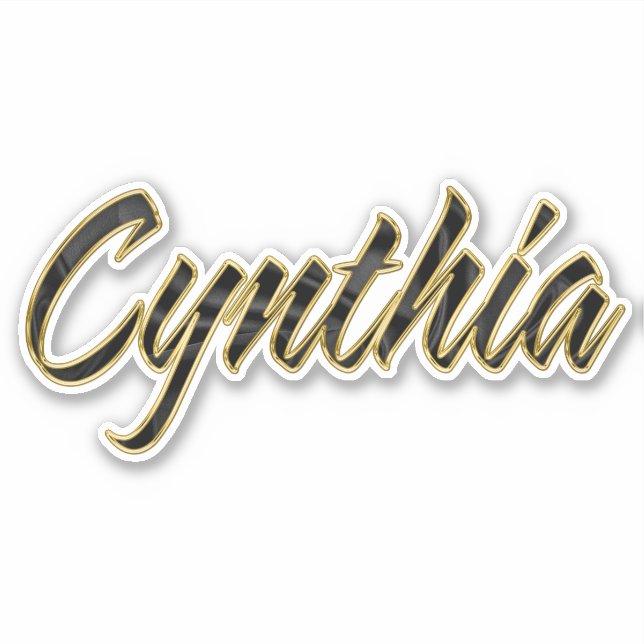 Adesivo Cynthia black gold Lettering Aufkleber Sticker (Frente)