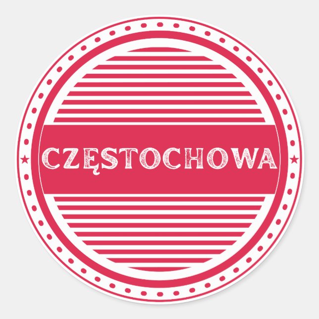 Adesivo Czestochowa City Pride Emblem – Polish Identity (Frente)