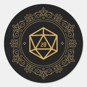 Adesivo D20 Monograma Tabletop RPG