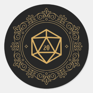 Adesivo D20 Monograma Tabletop RPG