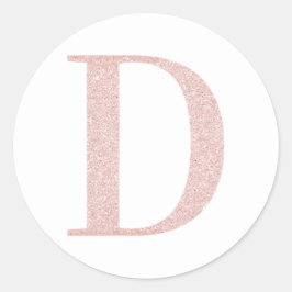 Adesivo D de Glitter Rosa Dourado Pálido Feminino