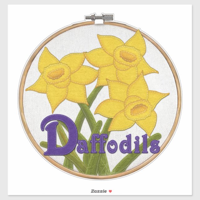Adesivo D é para Daffodils Felt Look Flowers (Folha)
