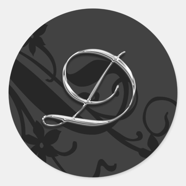 Adesivo D Monograma - Letra Casada Envelope Selo (Frente)