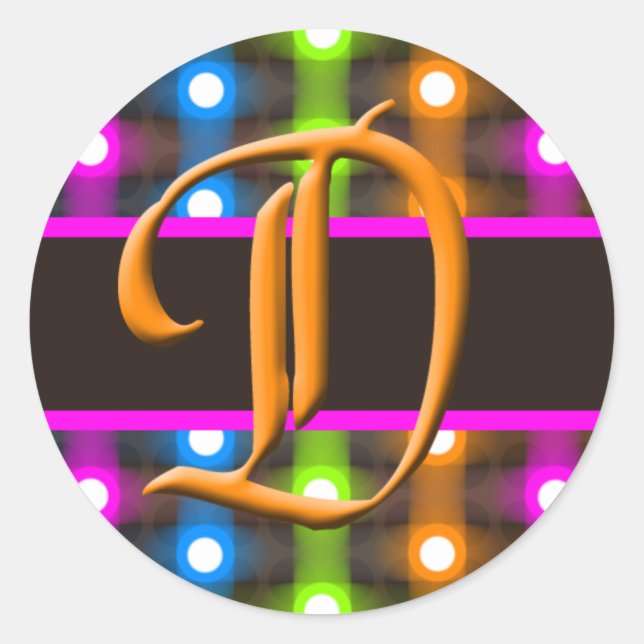 Adesivo D Monograma - Letra Envelope Selo (Frente)