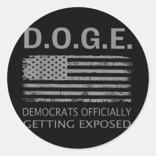 Adesivo D.o.g. e Doge Democratas que Oficialmente se Expõe