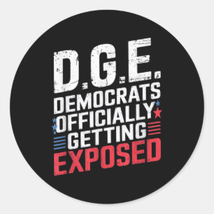 Adesivo D.o.g. e Doge Policy Satire American Flag Tee Fo