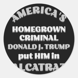 Adesivo D. Trump, um criminoso americano, colocou-o em um