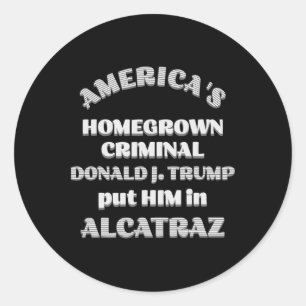Adesivo D. Trump, um criminoso americano, colocou-o em um
