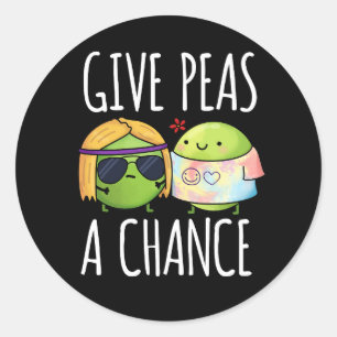 Adesivo Dá Às Ervilhas Uma Chance Engraçada Hippie Peas Pu