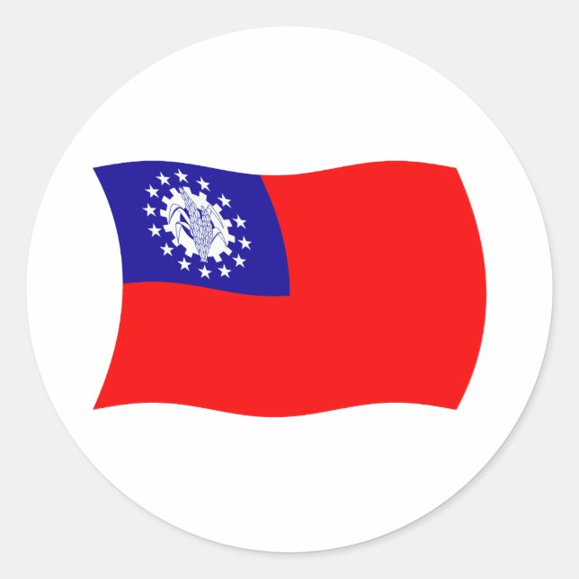 Adesivo da Bandeira da Birmânia (Frente)