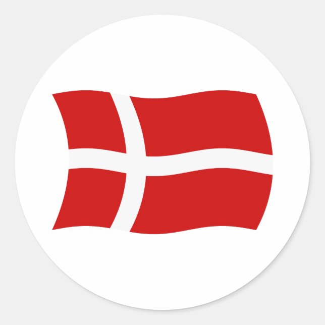 Adesivo da Bandeira da Dinamarca (Frente)