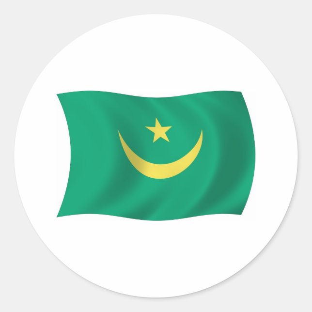 Adesivo da Bandeira da Mauritânia (Frente)