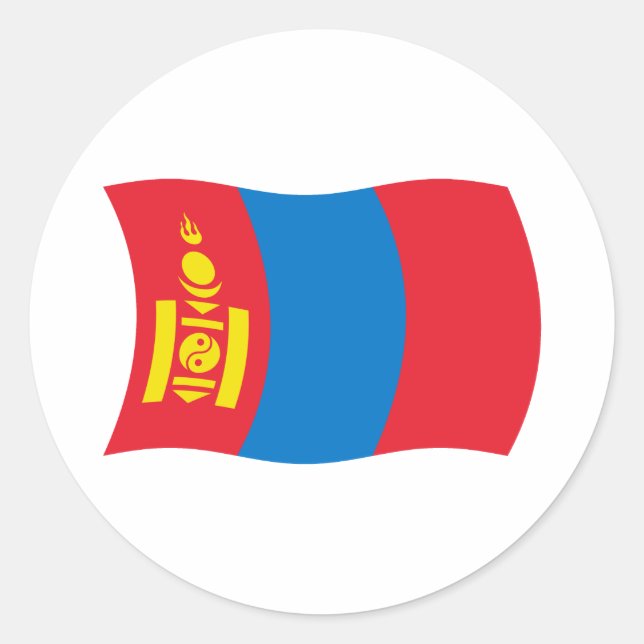 Adesivo da Bandeira da Mongólia (Frente)