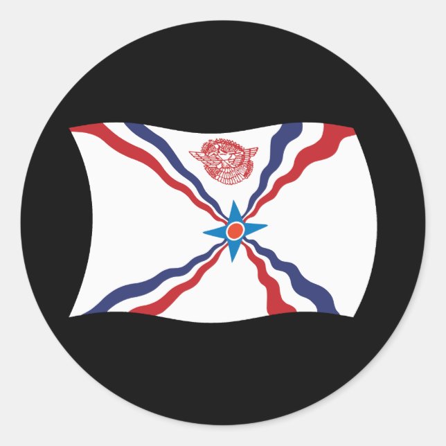 Adesivo da Bandeira da Nação Assíria (Frente)