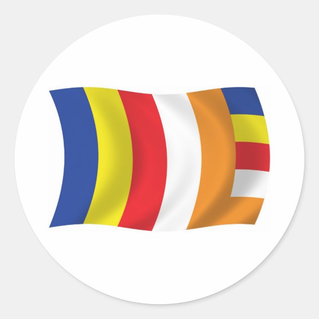 Adesivo da Bandeira da Religião Budista (Frente)