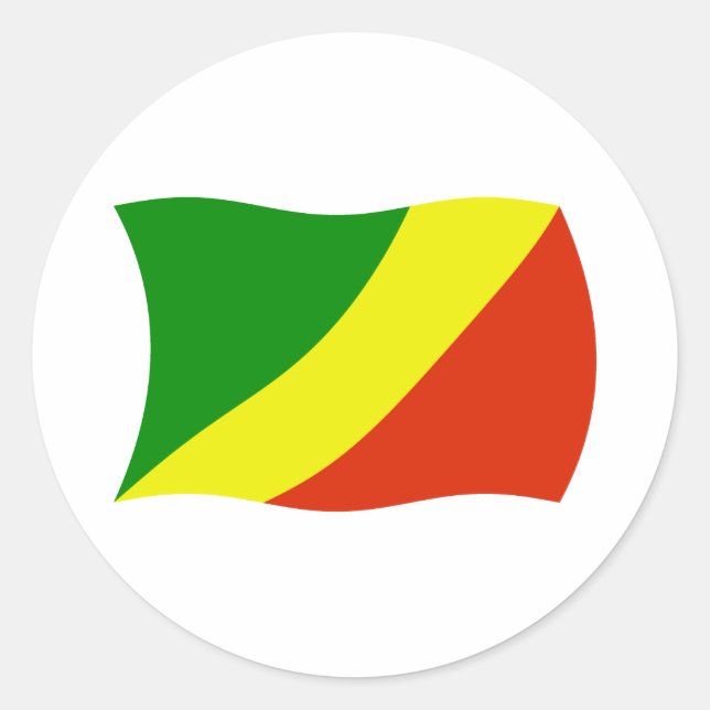 Adesivo da Bandeira da República do Congo (Frente)