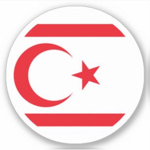 Adesivo da Bandeira da República Turca do Chipre d