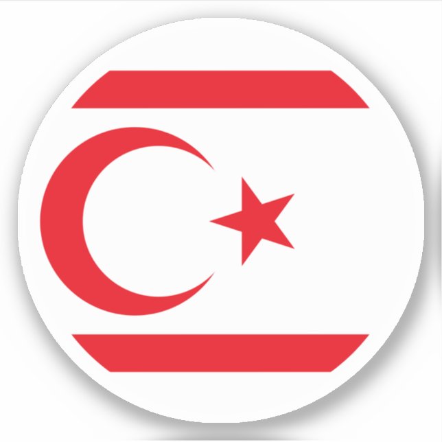 Adesivo da Bandeira da República Turca do Chipre d (Frente)