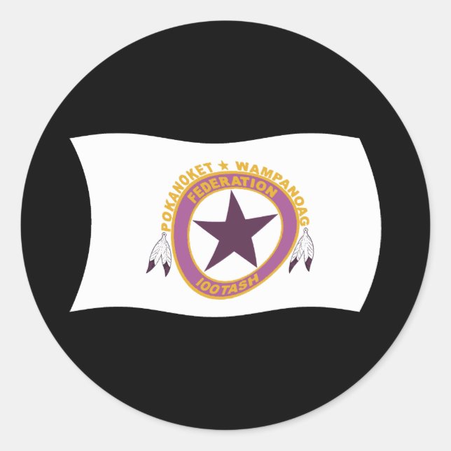 Adesivo da Bandeira da Tribo Wampanoag (Frente)