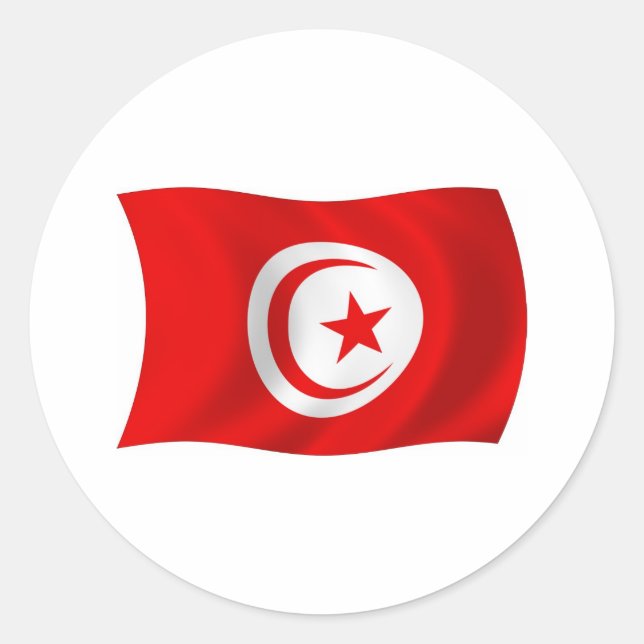 Adesivo da Bandeira da Tunísia (Frente)