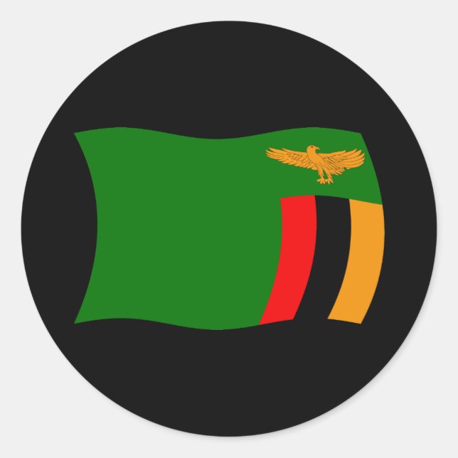 Adesivo da Bandeira da Zâmbia (Frente)
