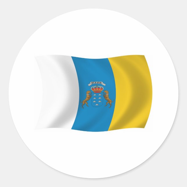 Adesivo da Bandeira das Ilhas Canárias (Frente)