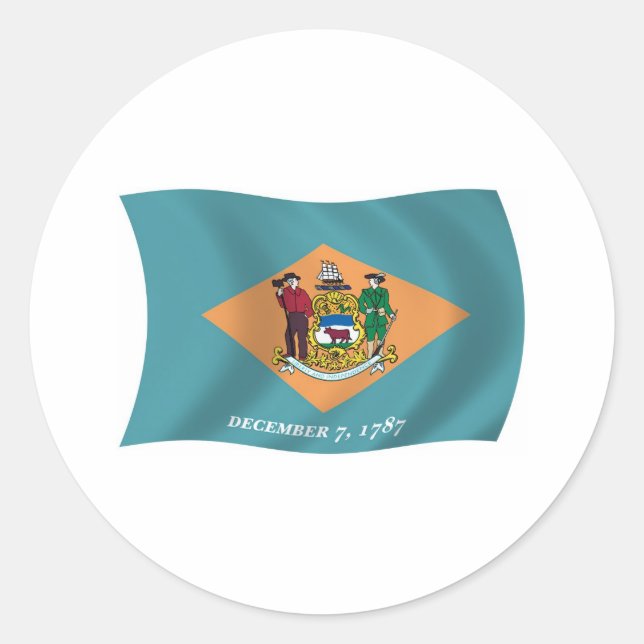 Adesivo da Bandeira de Delaware (Frente)