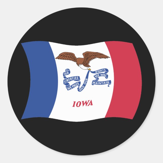 Adesivo da Bandeira de Iowa (Frente)