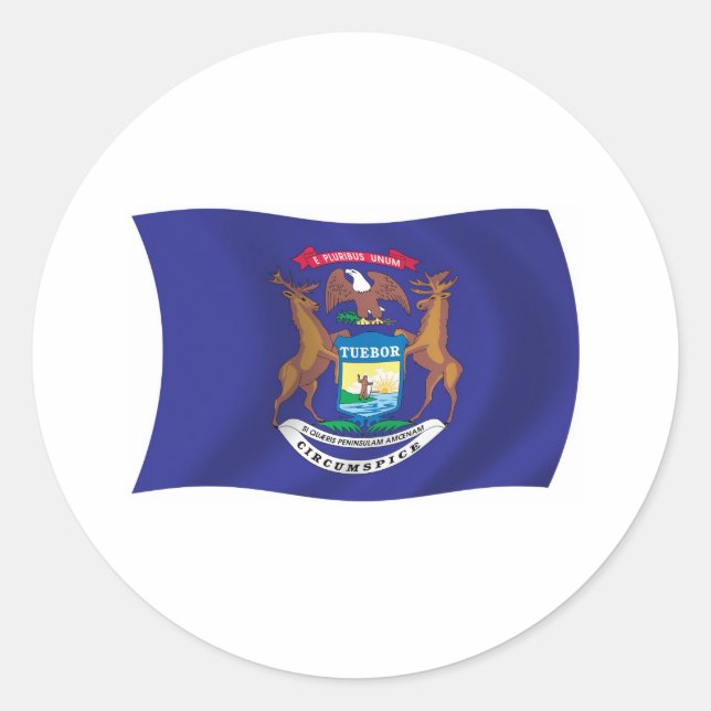 Adesivo da Bandeira de Michigan (Frente)