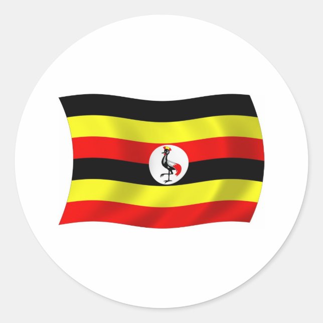 Adesivo da Bandeira de Uganda (Frente)