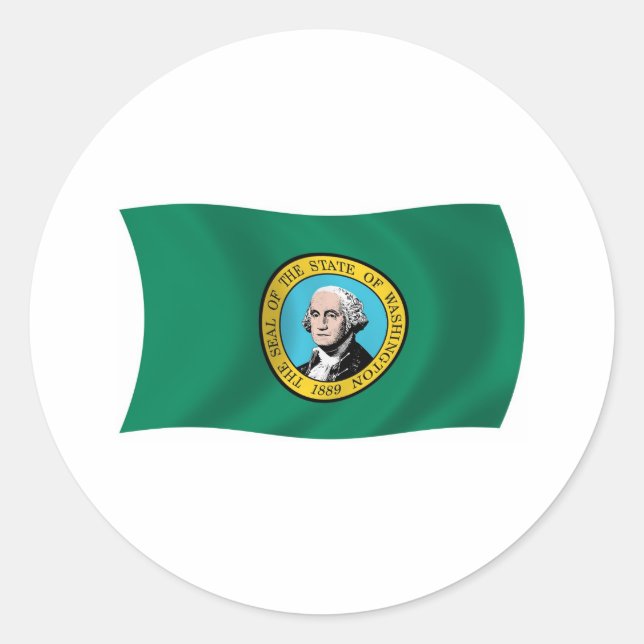 Adesivo da Bandeira de Washington (Frente)
