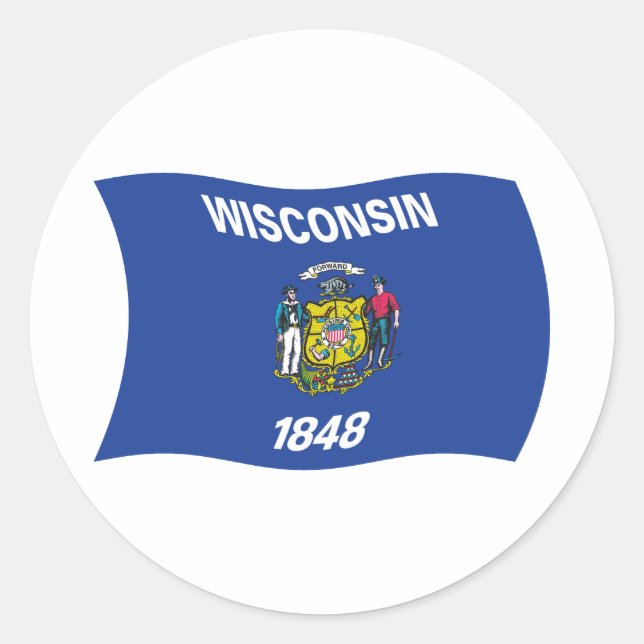 Adesivo da Bandeira de Wisconsin (Frente)