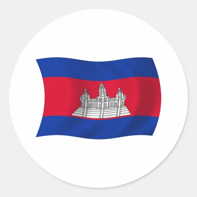 Adesivo da Bandeira do Camboja (Frente)