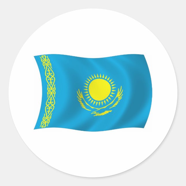 Adesivo da Bandeira do Cazaquistão (Frente)