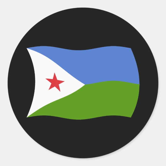 Adesivo da Bandeira do Djibuti (Frente)