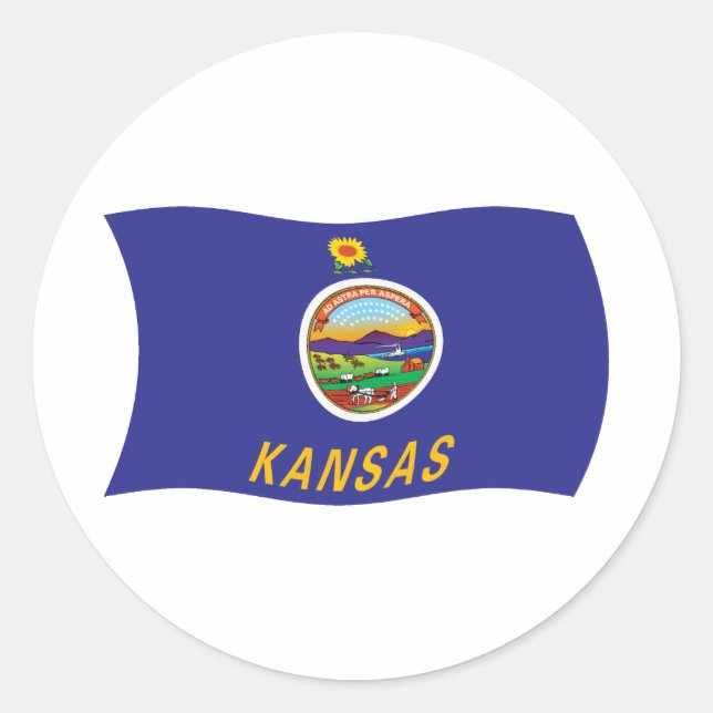 Adesivo da Bandeira do Kansas (Frente)