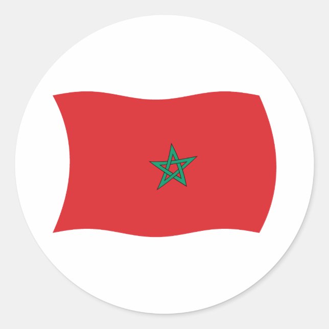 Adesivo da Bandeira do Marrocos (Frente)