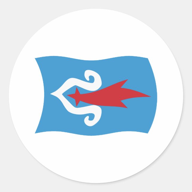 Adesivo da Bandeira do Povo Ainu (Frente)