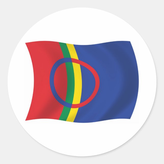 Adesivo da Bandeira do Povo Sami (Frente)
