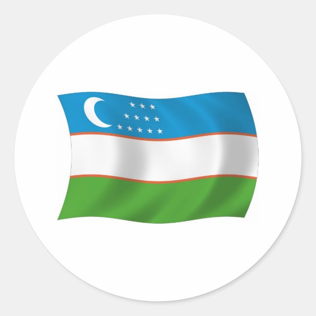 Adesivo da Bandeira do Uzbequistão (Frente)