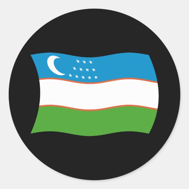 Adesivo da Bandeira do Uzbequistão (Frente)