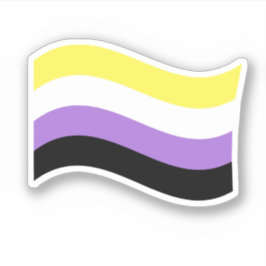 Adesivo da Bandeira Não Binária Ondulada