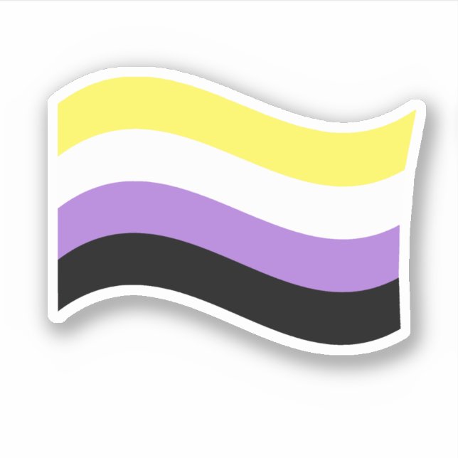 Adesivo da Bandeira Não Binária Ondulada (Frente)