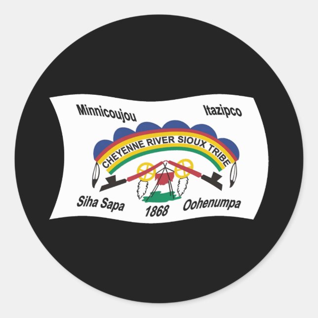 Adesivo da Bandeira Sioux do Rio Cheyenne (Frente)
